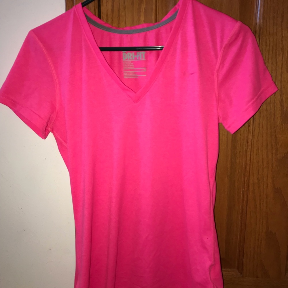 Pink Nike Dri Fit v neck